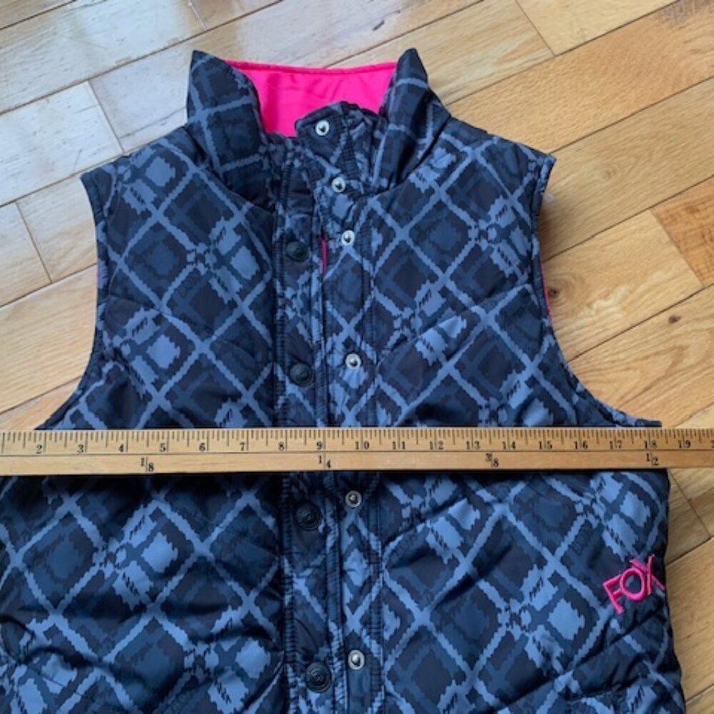 FOX Riders Company Reversible Puffer Vest Pink Plaid Women’s Medium - Picture 9 of 10
